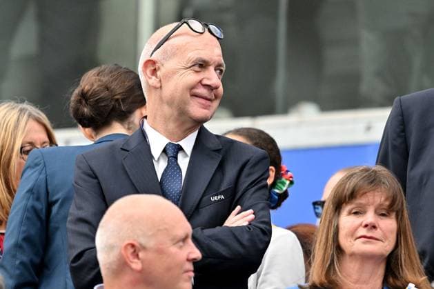 20.06.2024, xsltx, Fussball EM 2024, Dänemark - England emspor, v.l. DFB Praesident Bernd Neuendorf (Deutscher Fussball-Bund) (DFL DFB REGULATIONS PROHIBIT ANY USE OF PHOTOGRAPHS as IMAGE SEQUENCES and or QUASI-VIDEO) Frankfurt am Main