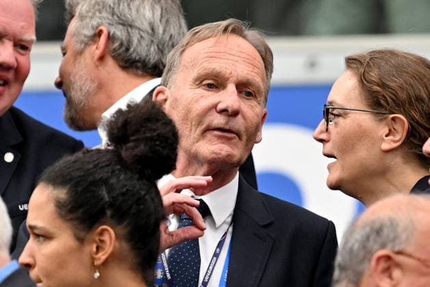 20.06.2024, xsltx, Fussball EM 2024, Dänemark - England emspor, v.l. Hans-Joachim Watzke (DFL DFB REGULATIONS PROHIBIT ANY USE OF PHOTOGRAPHS as IMAGE SEQUENCES and or QUASI-VIDEO) Frankfurt am Main