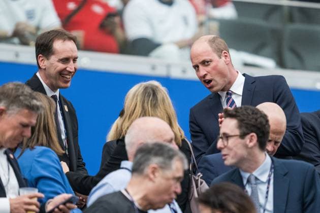 240620 Prince William in the stands ahead of the UEFA EURO, EM, Europameisterschaft,Fussball 2024 Football Championship match between Denmark and England on June 20, 2024 in Frankfurt. Photo: Mathias Bergeld BILDBYRAN kod MB MB0939 fotboll football soccer fotball fotbolls-em europamästerskap em uefa euro uefa european football championship euro 2024 danmark denmark england bbeng Copyright: MATHIASxBERGELD BB240620MB048
