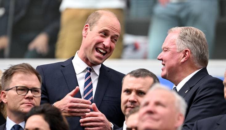 Fussball Euro 2024 Gruppe C 20.06.2024 Daenemark - England Prinz William auf der Tribuene