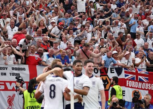 Frankfurt, Germany, 20th June 2024. Harry Kane of England celebrates scoring the first goal during the UEFA European Championships match at Commerzbank-Arena, Frankfurt. Picture credit should read: David Klein Sportimage EDITORIAL USE ONLY. No use with unauthorised audio, video, data, fixture lists, club league logos or live services. Online in-match use limited to 120 images, no video emulation. No use in betting, games or single club league player publications. SPI-3200-0059