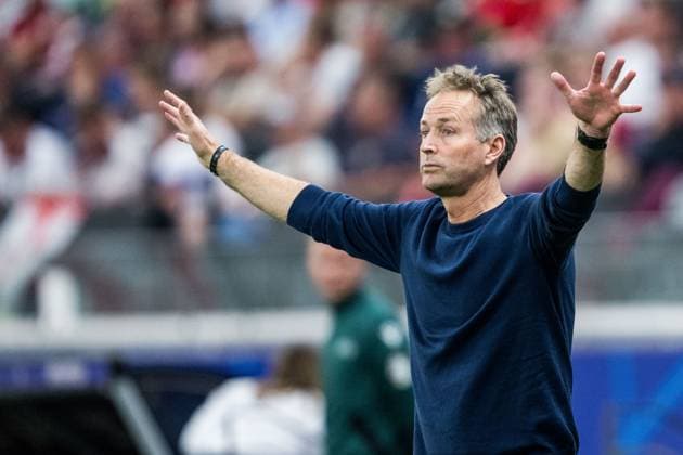240620 Head coach Kasper Hjulmand of Denmark during the UEFA EURO, EM, Europameisterschaft,Fussball 2024 Football Championship match between Denmark and England on June 20, 2024 in Frankfurt. Photo: Mathias Bergeld BILDBYRAN kod MB MB0939 fotboll football soccer fotball fotbolls-em europamästerskap em uefa euro uefa european football championship euro 2024 danmark denmark england bbeng Copyright: MATHIASxBERGELD BB240620MB077