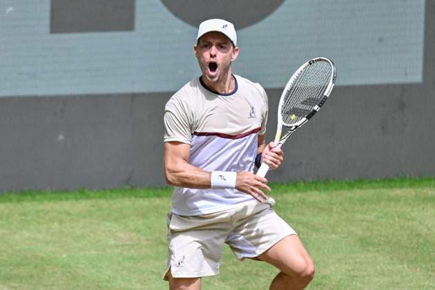 James DUCKWORTH (AUS) Mimik starker Gesichtsausdruck Emotion. Jubel 20.06.2024 Tennis Terra Wortmann Open, ATP, Tennis Herren World Tour 500, , OWL ARENA, Halle (Westfalen), NRW Germany