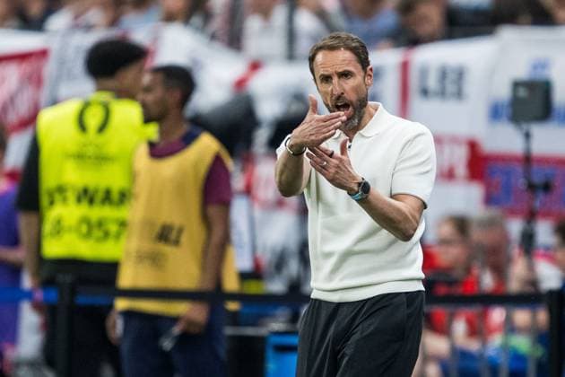 240620 Head coach Gareth Southgate of England during the UEFA EURO, EM, Europameisterschaft,Fussball 2024 Football Championship match between Denmark and England on June 20, 2024 in Frankfurt. Photo: Mathias Bergeld BILDBYRAN kod MB MB0939 fotboll football soccer fotball fotbolls-em europamästerskap em uefa euro uefa european football championship euro 2024 danmark denmark england bbeng Copyright: MATHIASxBERGELD BB240620MB100