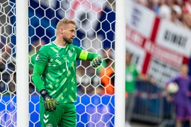 UEFA EURO, EM, Europameisterschaft,Fussball 2024: Dänemark - England; 20.06.2024 Kasper Schmeichel (Dänemark, 1) UEFA EURO 2024: Dänemark - England; Frankfurt Arena, Frankfurt am Main; 20.06.2024 Copyright: xBEAUTIFULxSPORTS Buriakovx