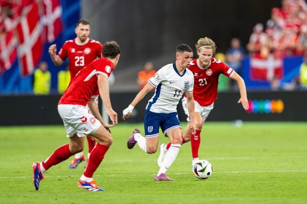 Denmark v England, UEFA EURO, EM, Europameisterschaft,Fussball 2024, Frankfurt, Germany Frankfurt, Germany. 20th, June 2024. Phil Foden (11) of England seen during the UEFA Euro 2024 match in Group C between Denmark and the England at Deutsche Bank Park in Frankfurt. Frankfurt Germany  Copyright: xGonzalesxPhoto FrederikkexJensenx