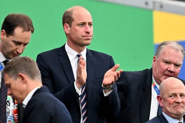20.06.2024, xscotx, Fussball EM 2024, Dänemark - England, emspor, v.l. Prinz William von Wales Thronfolger Frankfurt am Main