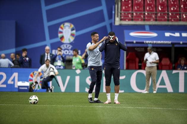 séance d entraînement MD-1 au stade de Leipzig, le 20 juin 2024, à la veille de leur match de football du groupe D de l UEFA EURO, EM, Europameisterschaft,Fussball 2024 contre les Pays-Bas. FOOTBALL : - UEFA Euro 2024 entraînement de l équipe de France. séance d entraînement MD-1 au stade de Leipzig, - 20 06 2024 ElyxandroCegarra Panoramic 
