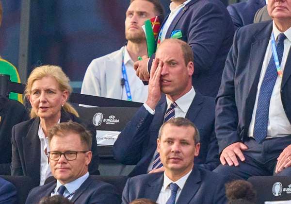 Prince William of Wales , England shows emotions, royal, in the group stage match ENGLAND - DENMARK of the UEFA European Championships 2024 on Jun 20, 2024 in Frankfurt, Germany.