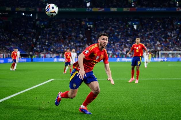 240620 Aymeric Laporte of Spain during the UEFA EURO, EM, Europameisterschaft,Fussball 2024 Football Championship match between Spain and Italy on June 20, 2024 in Gelsenkirchen. Photo: Jesper Zerman BILDBYRAN kod JZ JZ0544 fotboll football soccer fotball fotbolls-em europamästerskap em uefa euro uefa european football championship euro 2024 spanien spain italy bbeng Copyright: JESPERxZERMAN BB240620JZ048