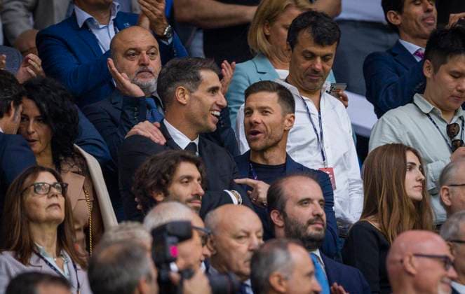 Gelsenkirchen, Germany. 20th Jun 2024. Javi Martinez with Trainer Xabi Alonso (Leverkusen) Spain - Italy Spanien - Italien 20.06.2024
