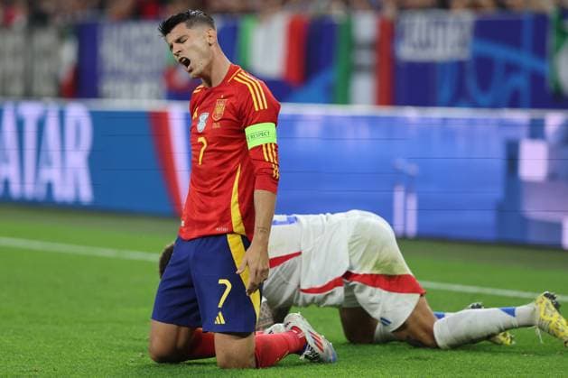 Gelsenkirchen: Gelsenkirchen, Germany 20.06.2024: Alvaro Morata of Spain during the UEFA EURO, EM, Europameisterschaft,Fussball 2024 group stage B football match between Spain vs Italy at Veltins Arena stadium in Gelsenkirchen. UEFA European Football Championship - UEFA Euro 2024 - Spain vs Italy  - ZUMAp169 20240620_zsa_p169_284 Copyright: xIPAx