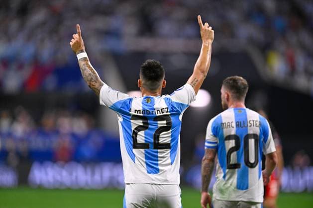 RECORD DATE NOT STATED Copa America USA 2024 Argentina vs Canada Lautaro Martinez celebrates his goal 2-0 of Argentina during the game between Argentina and Canada as part of the CONMEBOL Copa America USA 2024 group A, at Mercedes Benz Stadium, on June 20, 2024 in Atlanta, Georgia ATLANTA GEORGIA UNITED STATES  Copyright: xJorgexMartinezx 20240620210523_CA_GA_2024_ARG_CAN_MARTINEZ252