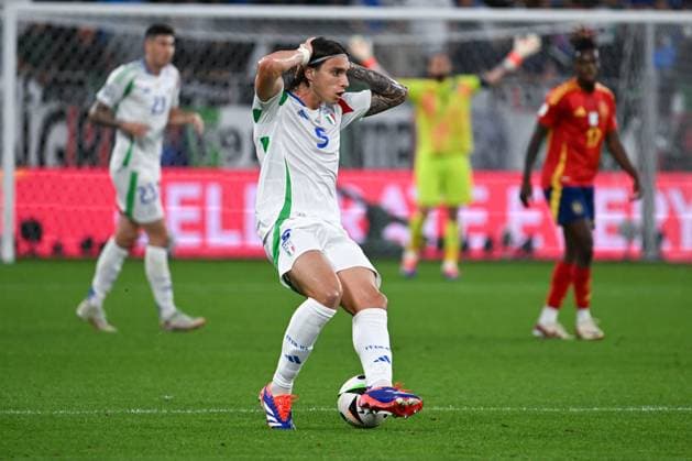 Riccardo Calafiori (Italien) 20.06.2024, Fussball Europameisterschaft 2024, Vorrunde, 2. Spieltag Spanien - Italien 1:0 Gelsenkirchen Veltins-Arena Nordrhein Westfalen Deutschland