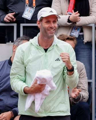 Angelique Kerber Team auf der Tribuene, Trainer, coach Torben Beltz macht die Faust und jubelt,Jubel,Freude, Emotion, Copyright: xJuergenxHasenkopfx