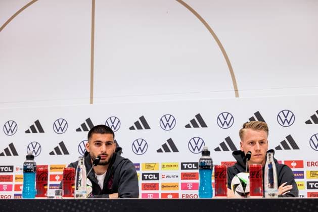 UEFA EURO 2024: Pressekonferenz Deutschland; 21.06.2024 Deniz Undav (Deutschland, 26), Chris Führich (Deutschland, 11) UEFA EURO 2024: Pressekonferenz Deutschland; HerzoBase, Herzogenaurach am 21.06.2024 Copyright: xBEAUTIFULxSPORTS Wunderlx