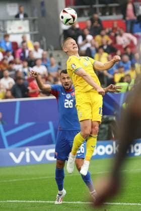 Ivan Schranz of Slovakia scores the opening goal Slovakia v Ukraine, UEFA European Championship, EM, Europameisterschaft 2024, Group E, Football, Dusseldorf Arena, Dusseldorf, Germany - 21 Jun 2024 EDITORIAL USE ONLY No use with unauthorised audio, video, data, fixture lists, club league logos or live services. Online in-match use limited to 120 images, no video emulation. No use in betting, games or single club league player publications. Copyright: xPaulxCurrie Shutterstockx 14543871aa