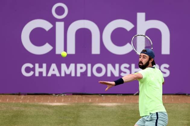 21st June 2024; Cinch Championships, Queens Club, West Kensington, London, England: Cinch Championships Queens Club, Day 5; Jordan Thompson (AUS) in action during his mens quarterfinal match against Taylor Fritz (USA)  ActionPlus12657710 ShaunxBrooks