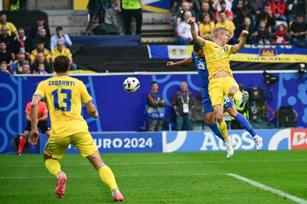 Tor zum 1:0 durch Ivan Schranz 26 (Slowakai), Slowakai vs. Ukraine, Fussball, UEFA EURO, EM, Europameisterschaft,Fussball 2024, Gruppenphase, 2. Spieltag, 21.06.2024 Düsseldorf Nordrhein-Westfalen Deutschland