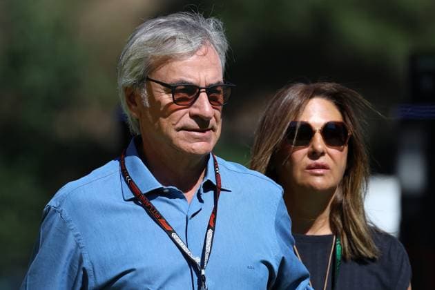 21.06.2024, xrarjax, Motorsport FIA Formel 1, Großer Preis von Spanien emspor, v.l. Carlos Sainz Senior sr mit seiner Frau Reyes Vazquez de Castro (DFL DFB REGULATIONS PROHIBIT ANY USE OF PHOTOGRAPHS as IMAGE SEQUENCES and or QUASI-VIDEO) Barcelona