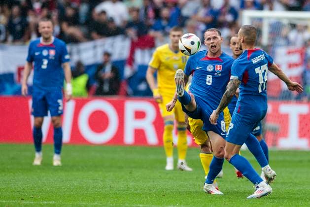 UEFA EURO, EM, Europameisterschaft,Fussball 2024: Slowakei - Ukraine; 21.06.2024 Ondrej Duda (Slowakei, 8). UEFA EURO 2024: Slowakei - Ukraine; Arena Düsseldorf, Düsseldorf am 21.06.2024 Copyright: xBEAUTIFULxSPORTS Meuselx