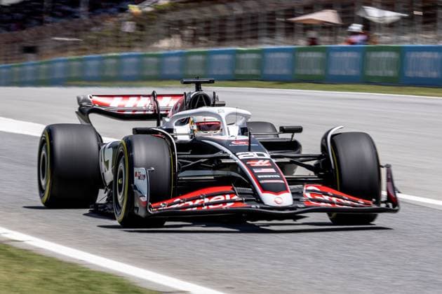 21st June 2024; Circuit de Barcelona-Catalunya, Barcelona, Spain; Formula 1 Spanish Grand Prix 2023; Free Practice Day; Kevin Magnussen of the Haas F1 Team driving the VF24 during Free Practise session  ActionPlus12657745 PabloxGuillen