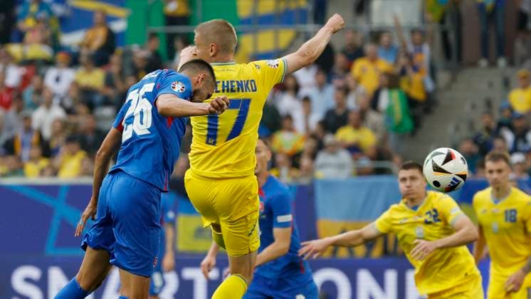 In Picture: Ivan Schranz (Slovakia, 26) Goal scored, celebrate the goal for 1:0 21.06.2024, Slovakia vs. Ukraine, European Championship, EM, Europameisterschaft 2024, 2nd Gameday, Germany, Duesseldorf, Merkur Spiel-Arena, DFL REGULATIONS PROHIBIT ANY USE OF PHOTOGRAPHS AS IMAGE SEQUENCES AND OR QUASI-VIDEO. Copyright: HMBxMedia xHeikoxBecker