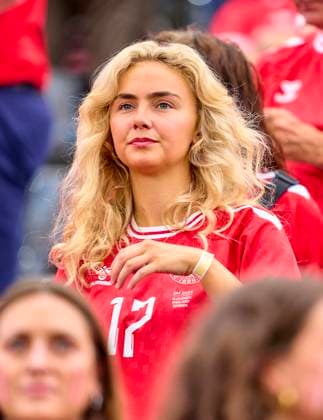 Vera Flye, girlfriend of Victor Kristiansen, DEN 17 in the group C stage match ENGLAND - DENMARK 1-1 of the UEFA European Championships 2024 on Jun 20, 2024 in Frankfurt, Germany.