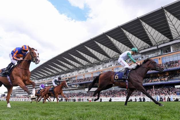 Bilder des Jahres 2024, Sport 06 Juni Sport Themen der Woche KW25 Sport Bilder des Tages 21st June 2024; Ascot Racecourse, Berkshire, England: Royal Ascot Horse Racing, Day 4; Porta Fortuna ridden by Tom Marquand trained by Donnacha Aidan O Brien wins Race 3; The Coronation Stakes with Opera Singer ridden by Ryan Moore trained by A P O Brien coming in second  ActionPlus12657816 SimonxWest