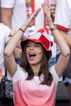 21st June 2024; Olympiastadion, Berlin, Germany; Euro 2024 Group D Football, Poland versus Austria; Polish fans await the start of the game  ActionPlus12657818 FotoxOlimpik