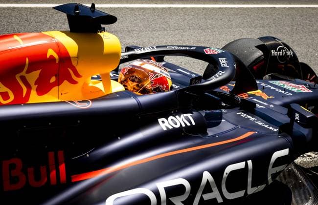 MONTMELO - Max Verstappen (Red Bull Racing) in action during the first free practice of the Spanish Grand Prix at the Circuit de Barcelona-Catalunya. ANP SEM VAN DER WAL xVIxANPxSportx xxANPxIVx 501672668 originalFilename: 501672668.jpg