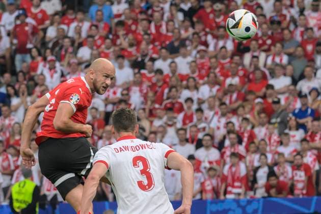 GER, Berlin, Fussball, Poland vs Austria, Gruppe D, Gruppenphase, UEFA EURO, EM, Europameisterschaft,Fussball 2024, MD3, SP, Olympia - Stadion Berlin, Tor durch Gernot Trauner (Austria), zum 0:1, 21.06. 2024, Copyright: HMBxMedia UwexKoch