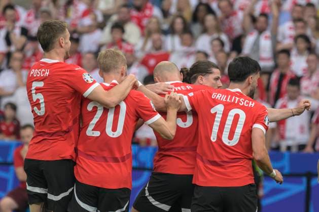 GER, Berlin, Fussball, Poland vs Austria, Gruppe D, Gruppenphase, UEFA EURO, EM, Europameisterschaft,Fussball 2024, MD3, SP, Olympia - Stadion Berlin, Tor durch Gernot Trauner (Austria), zum 0:1, Tor, Treffer, Jubel, Torjubel, Freude, Begeisterung, feiert, 21.06. 2024, Copyright: HMBxMedia UwexKoch