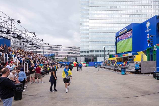 Fan Zone Schauspielhaus in Düsseldorf - Public Viewing: UEFA EURO, EM, Europameisterschaft,Fussball 2024 - Österreich gegen Frankreich; 21.06.2024 Fan Zone Schauspielhaus in Düsseldorf - Public Viewing: UEFA EURO 2024 - Österreich gegen Frankreich am 21.06.2024, Düsseldorf. - Copyright: xBEAUTIFULxSPORTS KennyxBeelex