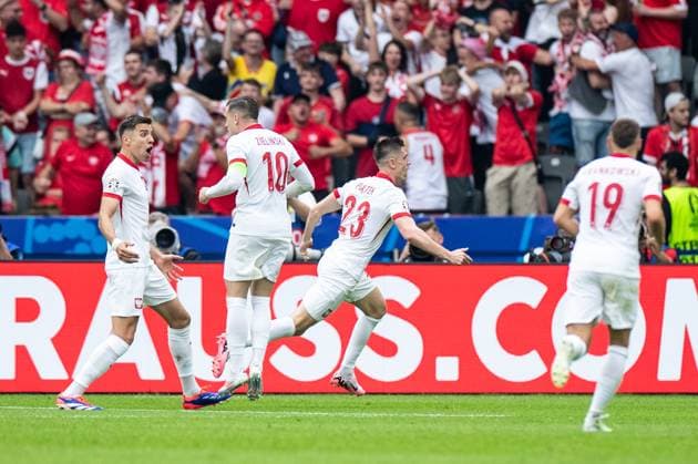 UEFA EURO, EM, Europameisterschaft,Fussball 2024: Polen - Österreich; 21.06.2024 Krzysztof Piatek (Polen, 23), Polen im Jubel nach dem Tor UEFA EURO 2024: Polen - Österreich; Olympiastadion, Berlin; 21.06.2024 Copyright: xBEAUTIFULxSPORTS Buriakovx