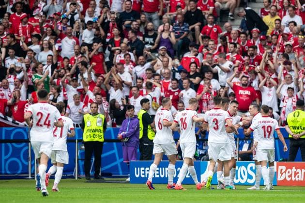 UEFA EURO, EM, Europameisterschaft,Fussball 2024: Polen - Österreich; 21.06.2024 Krzysztof Piatek (Polen, 23), Polen im Jubel nach dem Tor UEFA EURO 2024: Polen - Österreich; Olympiastadion, Berlin; 21.06.2024 Copyright: xBEAUTIFULxSPORTS Buriakovx