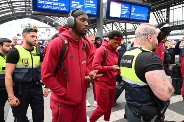 Belgium Media Activities - UEFA EURO, EM, Europameisterschaft,Fussball 2024 21 06 2024 COLOGNE, GERMANY - JUNE 21 : Lukebakio Dodi forward of Belgium pictured during team arrival at the railway station ahead of the UEFA EURO 2024 European Football Championship tournament group E stage match between Belgium and Romania at Cologne Stadium on June 21, 2024 in Cologne, Germany, 21 06 2024 Cologne Germany  Copyright: xVincentxKalutx