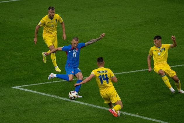GER, EURO 2024, Group E, Slowakei (SVK) vs Ukrtaine (UKR) 21.06.2024, Merkur-Spiel-Arena, Düsseldorf, GER, EURO 2024, Group E, Slowakei (SVK) vs Ukrtaine (UKR) Im Bild: