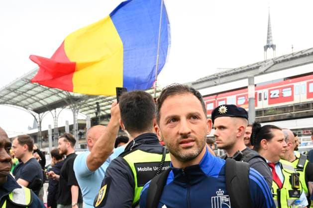 Belgium Media Activities - UEFA EURO, EM, Europameisterschaft,Fussball 2024 21 06 2024 COLOGNE, GERMANY - JUNE 21 : Tedesco Domenico head coach of Belgium pictured during team arrival at the railway station ahead of the UEFA EURO 2024 European Football Championship tournament group E stage match between Belgium and Romania at Cologne Stadium on June 21, 2024 in Cologne, Germany, 21 06 2024 Cologne Germany  Copyright: xVincentxKalutx