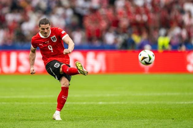 Poland v Austria, UEFA EURO, EM, Europameisterschaft,Fussball 2024, Berlin, Germany Berlin, Germany. 21st, June 2024. Marcel Sabitzer (9) of Austria seen during the UEFA Euro 2024 match in Group D between Poland and Croatia at Olympiastadion in Berlin. Berlin Germany  Copyright: xGonzalesxPhoto FrederikkexJensenx