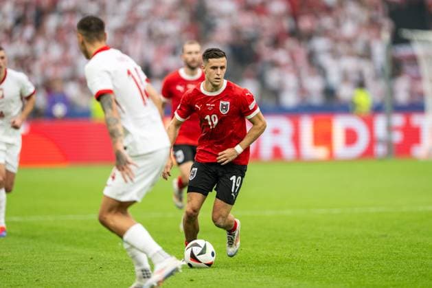 Poland v Austria, UEFA EURO, EM, Europameisterschaft,Fussball 2024, Berlin, Germany Berlin, Germany. 21st, June 2024. Christoph Baumgartner (19) of Austria seen during the UEFA Euro 2024 match in Group D between Poland and Croatia at Olympiastadion in Berlin. Berlin Germany  Copyright: xGonzalesxPhoto FrederikkexJensenx
