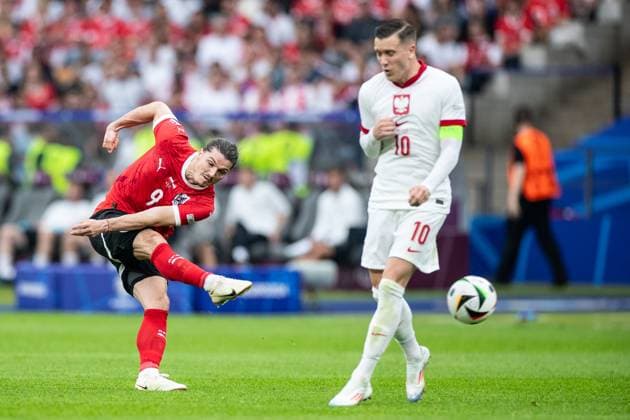 UEFA EURO, EM, Europameisterschaft,Fussball 2024: Polen - Österreich; 21.06.2024 Marcel Sabitzer (Österreich, 9) UEFA EURO 2024: Polen - Österreich; Olympiastadion, Berlin; 21.06.2024 Copyright: xBEAUTIFULxSPORTS Buriakovx