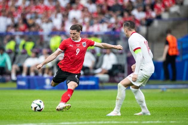 UEFA EURO, EM, Europameisterschaft,Fussball 2024: Polen - Österreich; 21.06.2024 Marcel Sabitzer (Österreich, 9) UEFA EURO 2024: Polen - Österreich; Olympiastadion, Berlin; 21.06.2024 Copyright: xBEAUTIFULxSPORTS Buriakovx