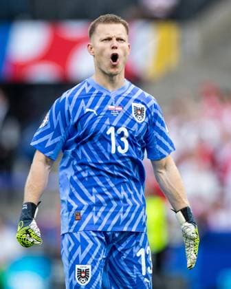 UEFA EURO, EM, Europameisterschaft,Fussball 2024: Polen - Österreich; 21.06.2024 Patrick Pentz (Österreich, 13) im Jubel, nach dem Tor UEFA EURO 2024: Polen - Österreich; Olympiastadion, Berlin; 21.06.2024 Copyright: xBEAUTIFULxSPORTS Buriakovx