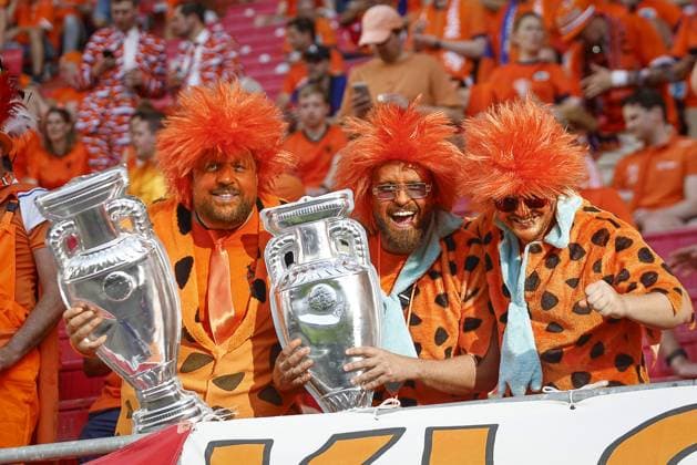 LEIPZIG, Red Bull Arena, 21-06-2024 , European Football Championship Euro2024, Group stage match no.20 between Netherlands and France. Dutch fans. Netherlands - France (Euro2024)  x25554374x Copyright: