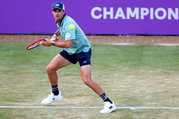 21st June 2024; Cinch Championships, Queens Club, West Kensington, London, England: Cinch Championships Queens Club, Day 5; Tommy Paul (USA) in action during his mens quarterfinal match against Jack Draper (GBR)  ActionPlus12657921 ShaunxBrooks