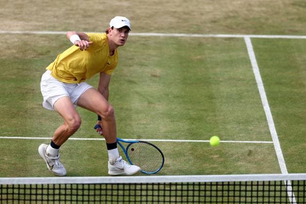 21st June 2024; Cinch Championships, Queens Club, West Kensington, London, England: Cinch Championships Queens Club, Day 5; Jack Draper (GBR) in action during his mens quarterfinal match against Tommy Paul (USA)  ActionPlus12657931 ShaunxBrooks