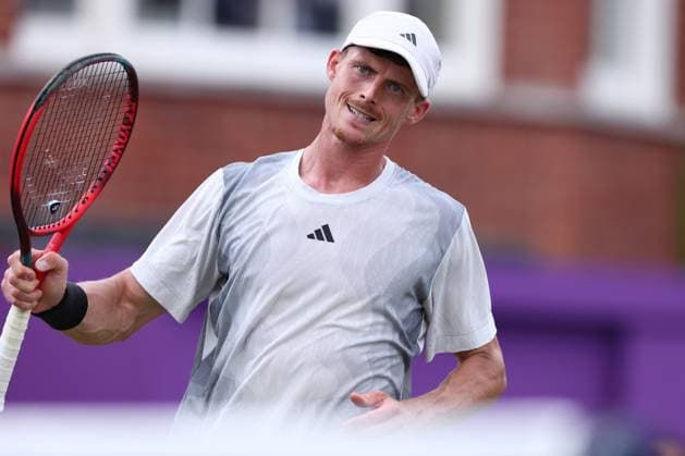 21st June 2024; Cinch Championships, Queens Club, West Kensington, London, England: Cinch Championships Queens Club, Day 5; A dejected Billy Harris (GBR) during the mens quarterfinal match against Lorenzo Musetti (ITA)  ActionPlus12657941 ShaunxBrooks