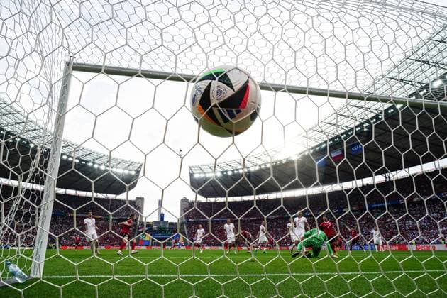 Tor zum 1:2 Christoph Baumgartner (Oesterreich, 19), Remote Hintertorkamera GER, Polen vs. Oesterreich, Fussball Europameisterschaft, UEFA EURO, EM, Europameisterschaft,Fussball 2024, Spieltag 2, 21.06.2024 GER, Polen vs. Oesterreich, Fussball Europameisterschaft, UEFA Euro 2024, Spieltag 2, 21.06.2024 Berlin Copyright: xEibner-Pressefoto MarcelxvonxFehrnx EP_MFN