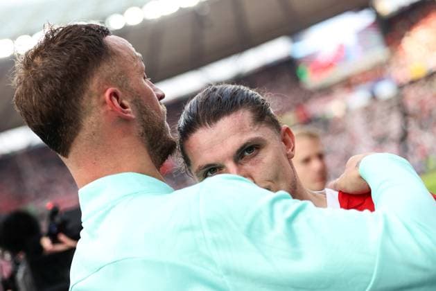 SOCCER - UEFA EURO, EM, Europameisterschaft,Fussball 2024 BERLIN,GERMANY,21.JUN.24 - UEFA EURO 2024, group stage, Austria vs Poland. Image shows the rejocicing of Marko Arnautovic and Marcel Sabitzer (AUT).  GEPAxpictures xArminxRauthner